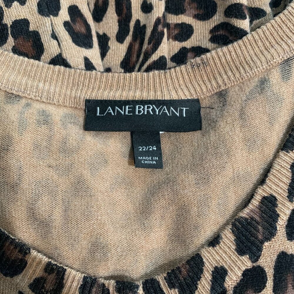 Lane Bryant Leopard Print Button Front Sweater 22… - image 7